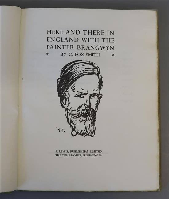 Smith, Cicely Fox - Here and There in England with Painter Brangwyn, one of 500, qto, green buckram,